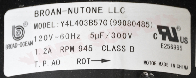 Nutone Broan 97014804 Blower Assembly L300 for sale online 
