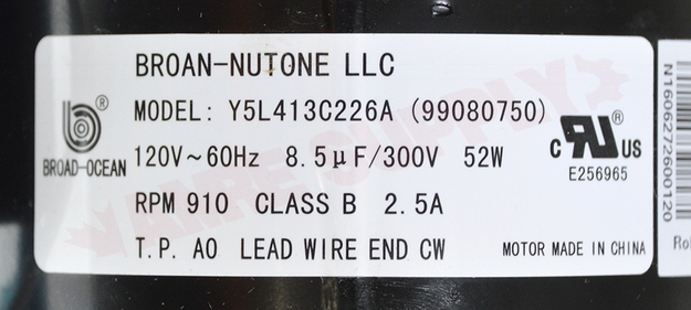 Photo 15 of S99080488 : Broan Nutone Ventilator Motor