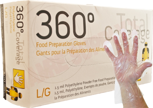 Photo 1 of LDPE5L : Watson Ambidextrous Polyethylene Food Preparation Gloves, Powder Free, Large, 500/Box