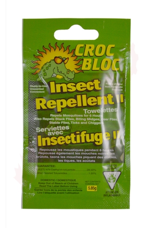 Photo 1 of 12405 : Croc Bloc Insect Repellent Towelette, 30% DEET, 5.8gm