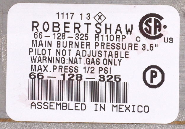 Photo 13 of 110-C309 : Robertshaw Uni-Line Natural Gas Water Heater Valve, 1-1/2 Shank