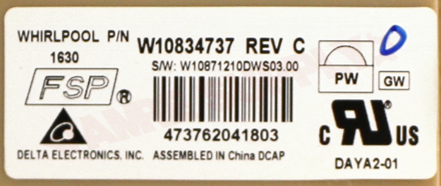 Photo 17 of W10906425 : Whirlpool Dishwasher Electronic Control Board