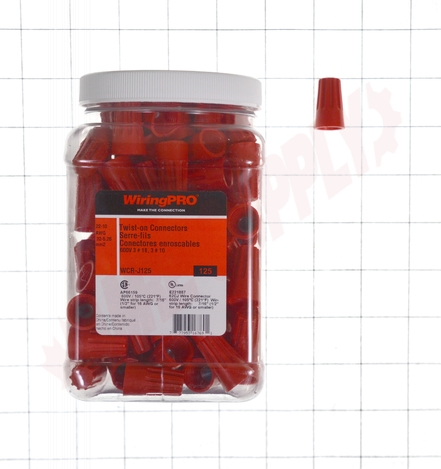 Photo 7 of WCR-J125 : WiringPro 22-10 Twist-On Wire Connectors, Red, Thermoplastic, 125/Package
