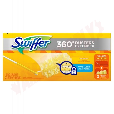 Photo 1 of 82074 : Swiffer 360 Duster Extender Cleaning Kit with Refills, 3/Case