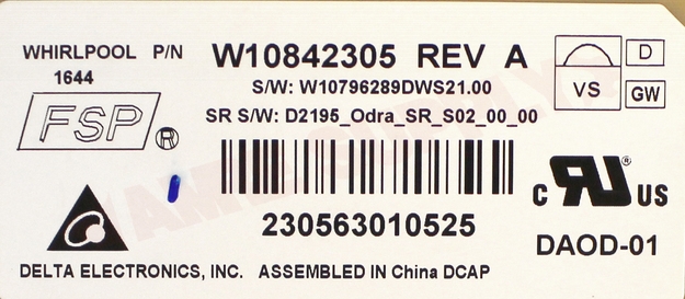 Photo 18 of W10866116 : Whirlpool Dishwasher Electronic Control Board