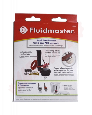 Photo 15 of 540AKRP5 : Fluidmaster Universal Complete 3 Toilet Tank Flush Valve & Flapper Repair Kit