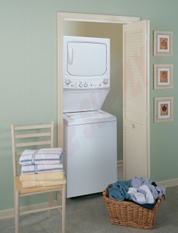 Photo 4 of GUD27ESMJWW : GE 27 Washer & Electric Dryer Laundry Unit, White