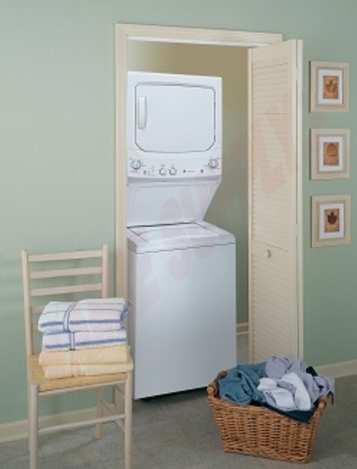 Photo 4 of GUD24ESMJWW : GE 24 Washer & Electric Dryer Laundry Unit, White