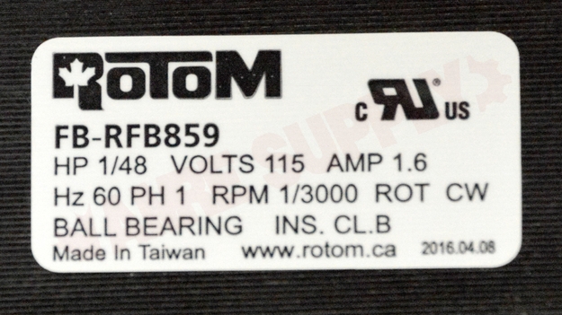 Photo 14 of FB-RFB859 : Blower Draft Inducer, Flue Exhaust 1/48HP 3000RPM Goodman
