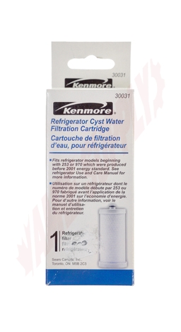 Photo 2 of 30031 : Kenmore Refrigerator Cyst Water Filter Cartridge, For 253/970 