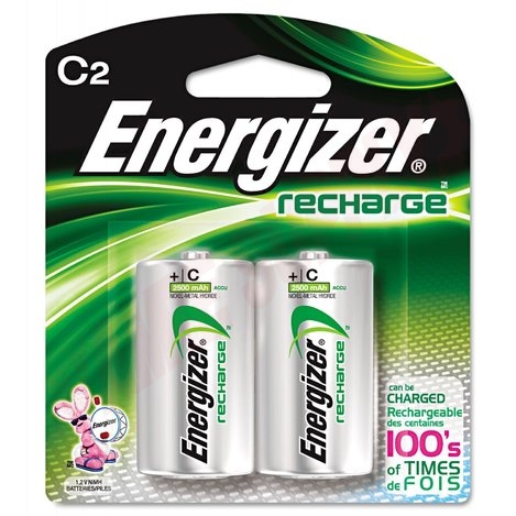 Photo 2 of NH35BP-2 : Energizer Recharge Rechargeable C Batteries, 2/Pack