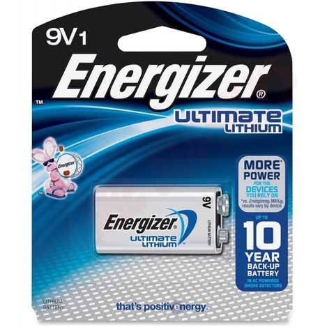 Photo 1 of L522BP : Energizer Ultimate Lithium 9V Battery, Individually