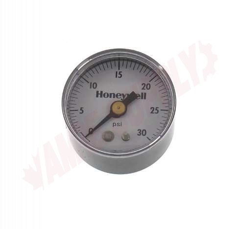 Photo 1 of 14003519-001 : Honeywell Pneumatic Gauge, 0-30PSI, for Copper or Poly Tube