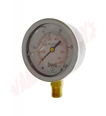 PFQ804 STAINLESS WINTERS 100PSI PRESSURE GAUGE 1/4"NPT 0-100PSI 2.5" DIAL 