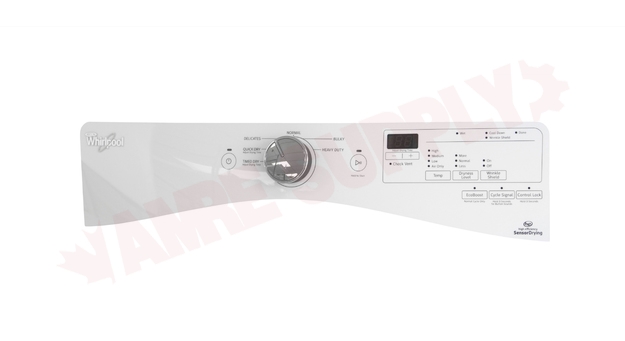Photo 1 of W10919207 : Whirlpool Dryer Control Panel, White