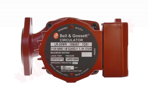 Photo 3 of 106507 : Bell & Gossett 1/15HP Circulator Pump, LR-20WR Little Red
