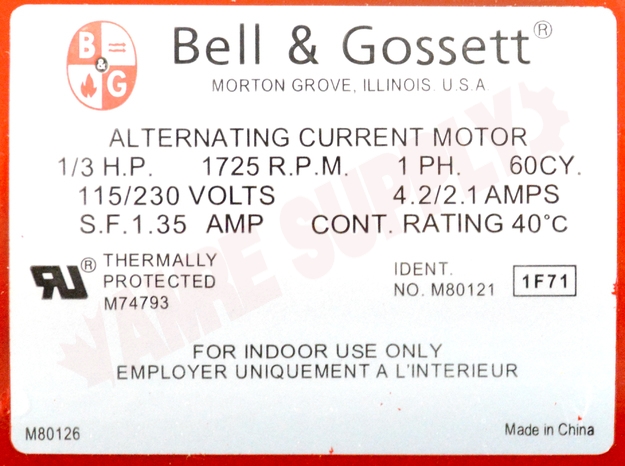 Photo 12 of 102227 : Bell & Gossett 1/3 HP Series HD3 BI Circulator Pump, Cast Iron Body, Brass Impeller, 3 Flange