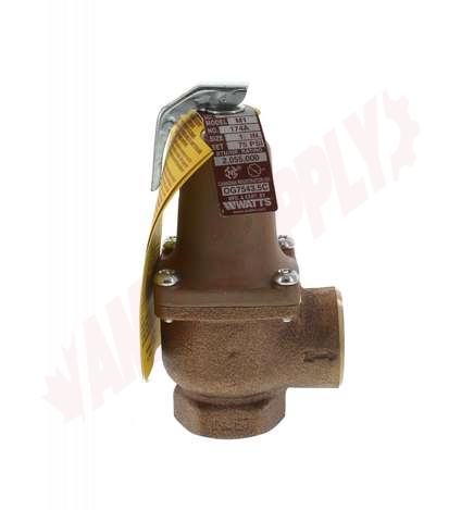 Photo 1 of 0274849 : Watts 174A Boiler Pressure Relief Valve, 1, 75PSI