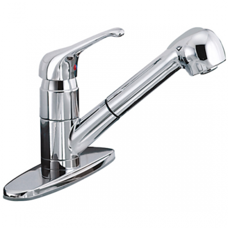 Photo 1 of 06-8831S : Taymor Infinity Single Lever Pull-Out Kitchen Faucet, Chrome