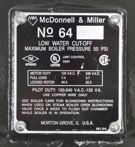 Photo 17 of 143600 : McDonnell & Miller 64 Series Low Water Cut-Off