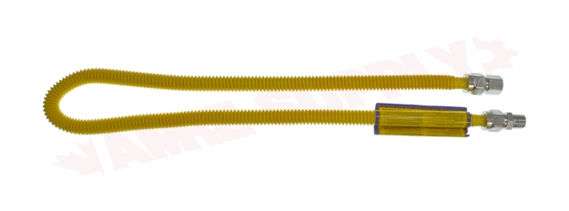 Photo 1 of CSSC54-48 : Universal ProCoat Stainless Steel Gas Connector, 1/2 Yellow Tube With Fittings, 48
