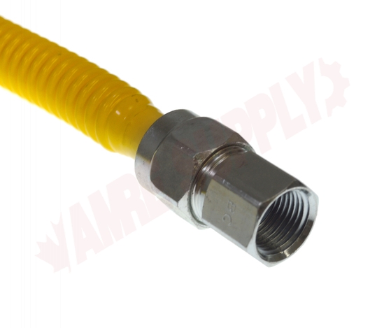 Photo 3 of CSSC22-60 : Universal ProCoat Stainless Steel Gas Connector, 1/2 Yellow Tube With Fittings, 60
