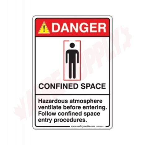 Photo 1 of SMD060-L2 : Safety Media Confined Space Danger Sticker, 10 x 14