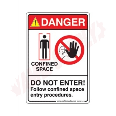 Photo 1 of SMD062-P1 : Safety Media Confined Space Danger Sign, 7 x 10