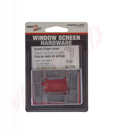 Photo 3 of PL7724 : Prime-Line Screen Frame Corners, Plastic, 3/4 x 7/16, Gray, 4/Pack