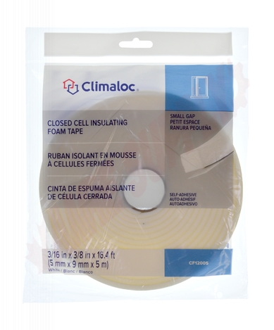 Photo 2 of CF12005 : Climaloc Foam Tape, White, 3/16 x 3/8 x 16.4'