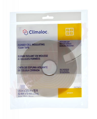 Photo 2 of CF12011 : Climaloc Foam Tape, White, 1/4 x 3/8 x 9.8'