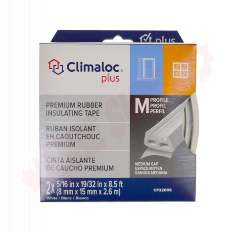 Photo 2 of CF22005 : Climaloc Rubber Foam Tape, White, 19/32 x 5/16 x 17'