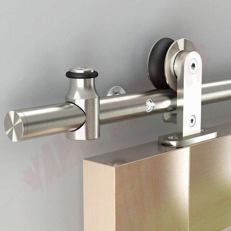 Photo 1 of 24601120SNPVC : Richelieu Industrial Barn Door Kit with 2.0 m Track, Brushed Nickel