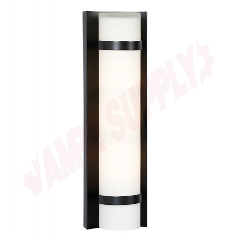 Photo 1 of 215661BK : Galaxy Lighting Outdoor Wall Sconce, Black with Satin White Cylinder Glass, 2x60W