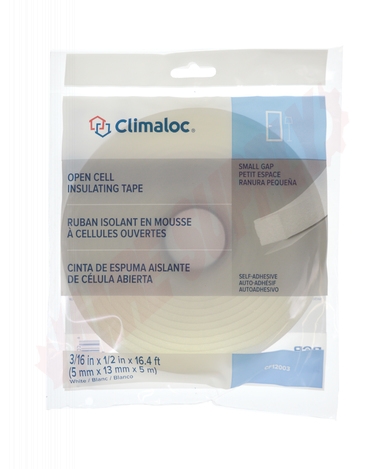 Photo 2 of CF12003 : Climaloc Foam Tape, White, 3/16 x 1/2 x 16.4'