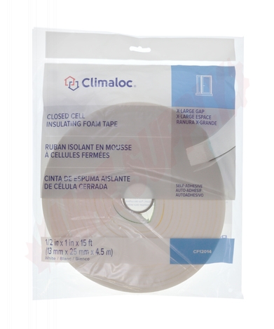 Photo 2 of CF12014 : Climaloc Foam Tape, White, 1/2 x 1 x 15'