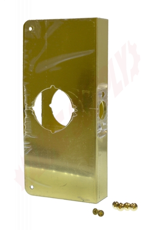 Photo 2 of 1-PB-CW : Don-Jo Cylindrical Lock Door Wrap, 4 x 9, Polished Brass