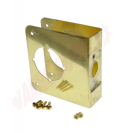 Photo 1 of 71-PB-CW : Don-Jo Cylindrical Lock Door Wrap, 4-1/4 x 4-1/2, Polished Brass