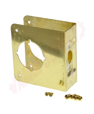 Photo 1 of 81-PB-CW : Don-Jo Cylindrical Lock Door Wrap, 4-1/4 x 4-1/2, Polished Brass