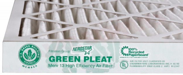 Photo 2 of 21521 : FG IAQ Aerostar Green Pleat Filter, 16 x 25 x 2, MERV 13