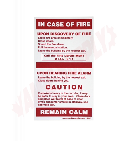 Photo 1 of SI02 : Safety Media Emergency Procedure Sign, No Elevator, Vinyl Sticker, 4 x 7