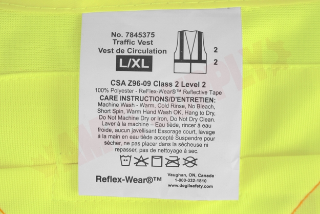 Photo 3 of 7845375-LXL : Degil Reflex Lime Green CSA Traffic Vest, Extra Extra Large