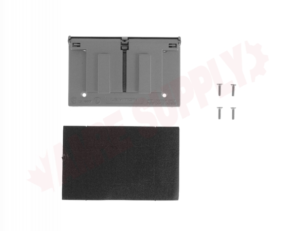 Photo 1 of 0WM1D-GY : Leviton Outdoor Weather-Resistant Duplex Receptacle Cover, Zinc Metal, Grey