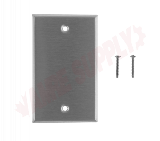 Photo 1 of 84014 : Leviton Blank Wall Plate, 1 Gang, Brushed Stainless Steel