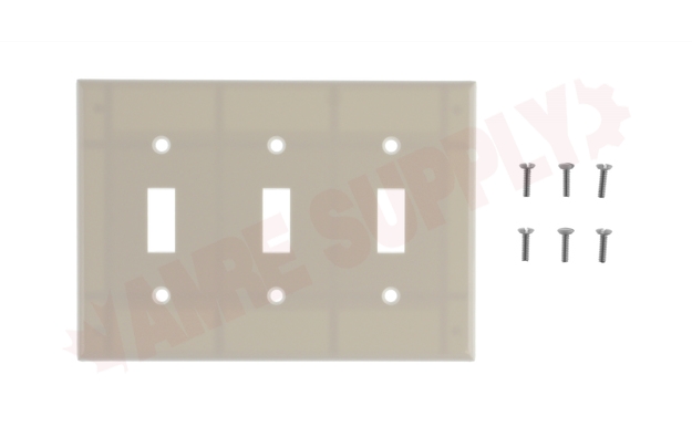 Photo 1 of 88011 : Leviton Toggle Switch Wall Plate, 3 Gang, White