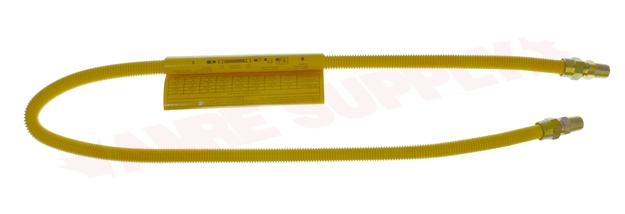 Photo 1 of ACS-375MM-48 : Universal Yellow Coated Stainless Steel Gas Connector 3/8 x 3/8 NPT, 48 Long