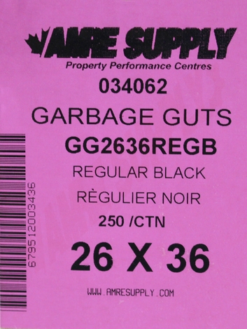 Photo 2 of GG2636RB : Polyethics Industries Black Recycled Garbage Bags, 26 x 36, Regular Strength, 250/Case