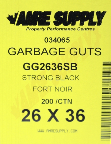 Photo 2 of GG2636SB : Polyethics Industries Black Recycled Garbage Bags, 26 x 36, Strong Strength, 200/Case