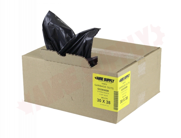 Photo 1 of GG3038SB : Polyethics Industries Black Recycled Garbage Bags, 30 x 38, Strong Strength, 200/Case