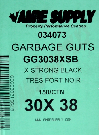 Photo 2 of GG3038XSB : Polyethics Industries Black Recycled Garbage Bags, 30 x 38, Extra Strong Strength, 125/Case